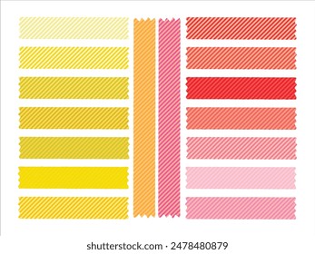 Masking tape, striped pattern, yellow and red