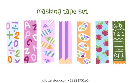 masking tape washi tape school
student back to school apple teacher crayon math blackboard chalk planner element