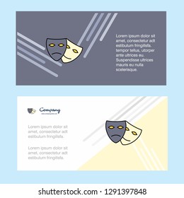 Masks abstract corporate business banner template, horizontal advertising business banner.