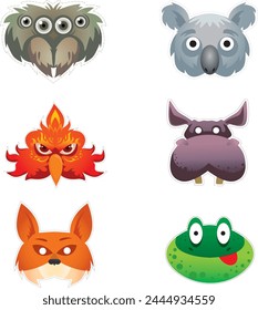 masks of animals for childrens holidays vector illustration