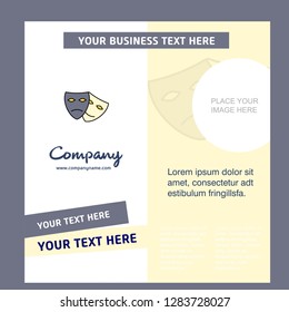 Masks Company Brochure Template. Vector Busienss Template