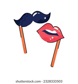 Masks doodle vector outline Sticker. EPS 10 file