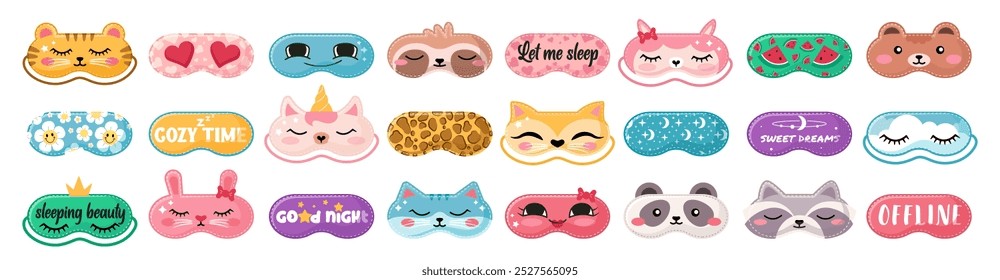 Masks for dreaming. Night mask with cute faces