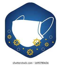 Masks and dust, virus protection. Hospital or pollution protect face masking. Vector illustration