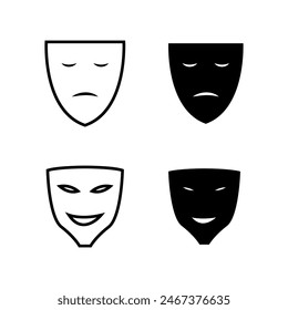 Masks expression icon vector in sign