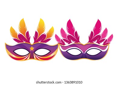 masks with feathers