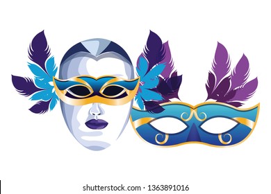 masks with feathers