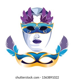 masks with feathers