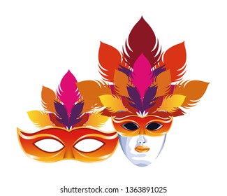 masks with feathers