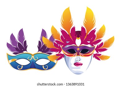 masks with feathers