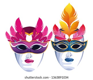 masks with feathers