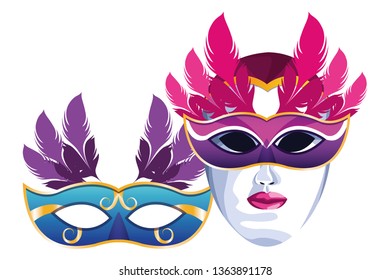 masks with feathers