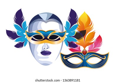masks with feathers