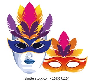 masks with feathers