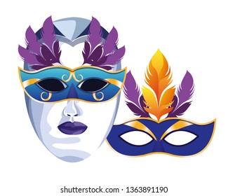 masks with feathers