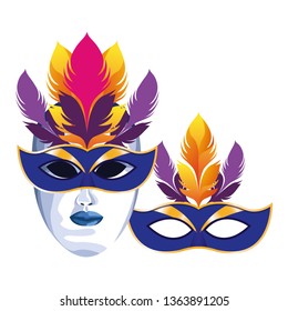 masks with feathers