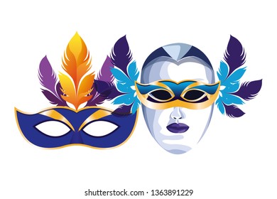 masks with feathers