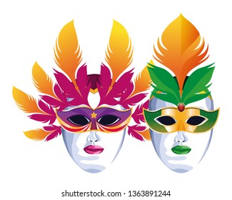 masks with feathers