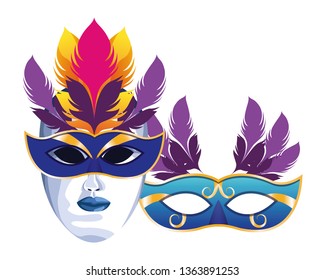 masks with feathers