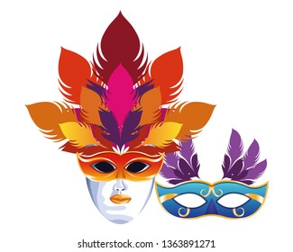 masks with feathers