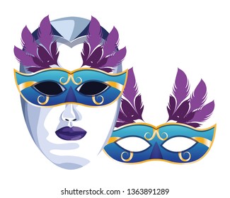 masks with feathers