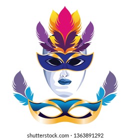 masks with feathers