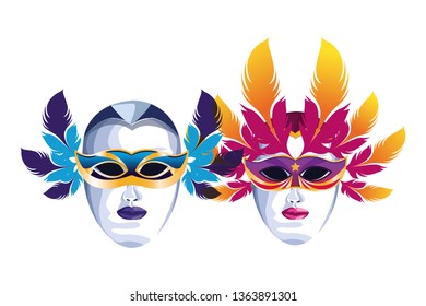masks with feathers