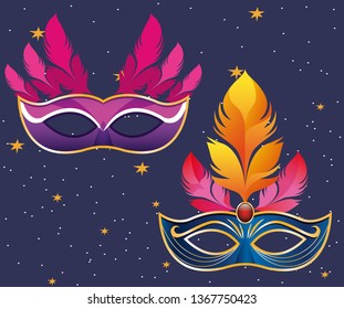 masks with feathers