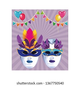 masks with feathers