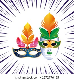 masks with feathers