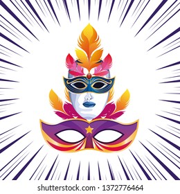 masks with feathers