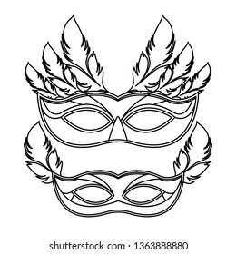 masks and feathers black and white