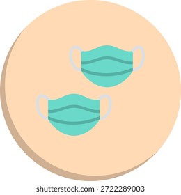 Masken Flachkreis-Stil-Symbol