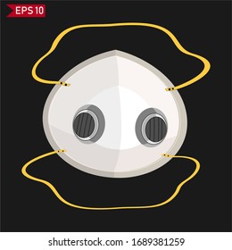 
masks with flat designs. respiratory protective mask. mask for protection against viruses, dust and pollution.
