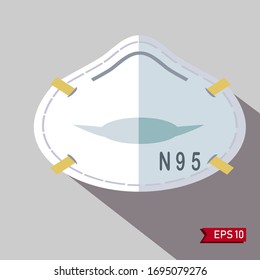 masks with flat designs. respiratory protective mask. mask for protection against viruses, dust and pollution.