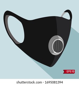 masks with flat designs. respiratory protective mask. mask for protection against viruses, dust and pollution.