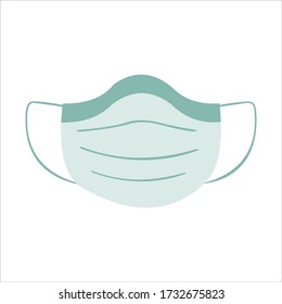 masks with flat designs. respiratory protective mask. mask for protection against viruses, dust and pollution.Medical face mask. Vector illustration.