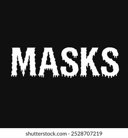 MASKS Halloween Lettering, Transparent Background, Vector Typography