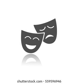 Masks icon with reflection on white background