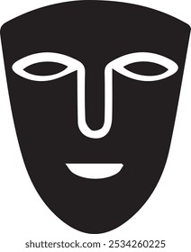 Masks icon silhouette vector style with white background