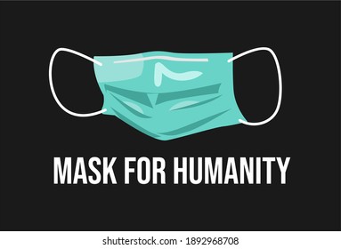 Masken, um vor Viren zu bewahren. Vektorgrafik mit dunklem Hintergrund. eps file