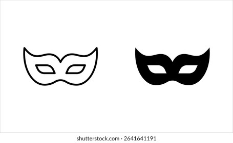 Masks linear icon set. Carnival dressing. Costume for masquerade. vector illustration on white background