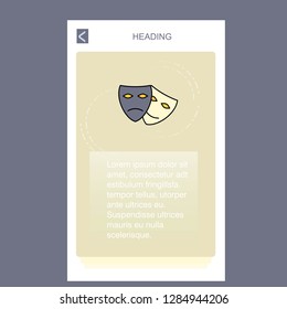 Masks mobile vertical banner design design. Vector