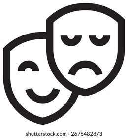Ícone de vetor moderno de máscaras - Modelo de símbolo de ilustração mínima para Web Mobile App UI Design