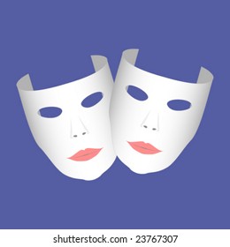 Masks on a purple background