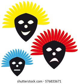 Masks on white background. Vector illustration.
