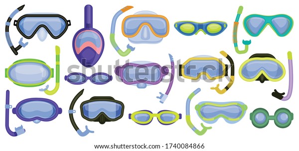 Masks Swimming Vector Cartoon Set Icon Stock Vector (Royalty Free ...