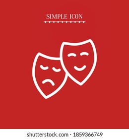 masks theater line icon, outline vector illustration.