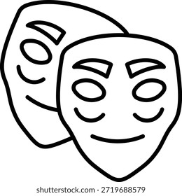Icono de Vector de máscaras. Se puede utilizar para aplicaciones de impresión, móviles y de Web.