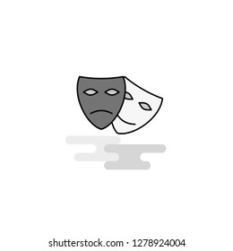 Masks Web Icon. Flat Line Filled Gray Icon Vector